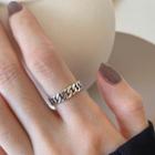 Chained Alloy Open Ring E239 - Silver - One Size