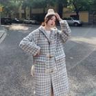 Houdnstooth Hooded Midi Duffle Coat