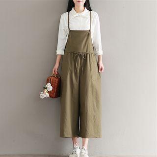 Drawstring Waist Wide Leg Dungaree
