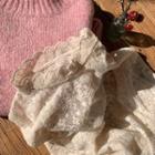 Lace Turtle-neck Blouse As Figure - One Size