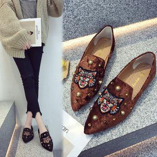 Embroidered Pointy Flats