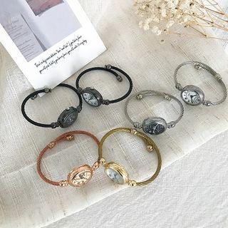 Roman Numeral Alloy Bangle Watch