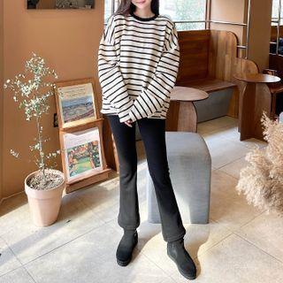 Set: Stripe Sweatshirt + Boot-cut Pants