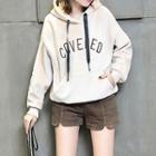 Letter Embroidered Hoodie / Elastic-waist Shorts