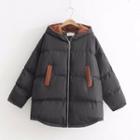 Cat Applique Hooded Padded Coat