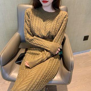 Crop Sweater / Knit Midi Skirt