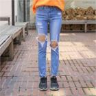 Cutout-knee Slim-fit Jeans
