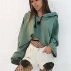 Long-sleeve Hooded Cropped Pullover