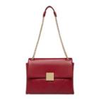 Chain Strap Flap Hobo Bag Red - One Size
