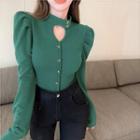 Mock Neck Cut Out Top