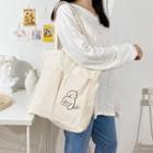 Bear Print Canvas Shopper Bag Off-white - One Size