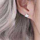 925 Sterling Silver Flying Pig Earring 1 Pair - 925 Silver - One Size