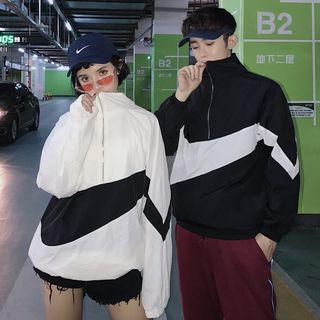 Couple Matching Half-zip Mock-neck Sweatshirt