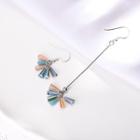 925 Sterling Silver Asymmetric Crystal Drop Earring 1 Pair - 925 Silver - As Shown In Figure - One Size