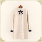 Long-sleeve Fleece-lined Long Blouse