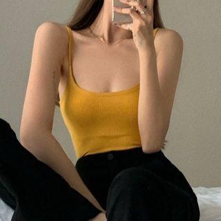 Plain Camisole Top / High-waist Boot-cut Pants