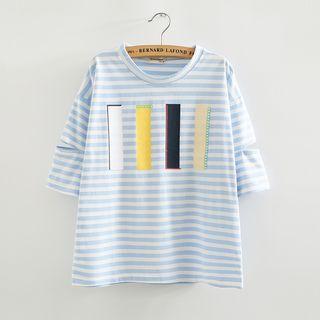Striped Cut Out Short-sleeve T-shirt