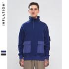 Pocket-accent Stand-collar Pullover