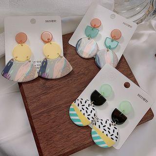 Printed Geometric Drop Earring