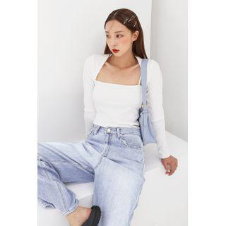 Set: Ribbed Bolero + Spaghetti-strap Top