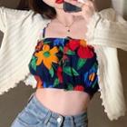 Lace Light Jacket / Spaghetti Strap Printed Top