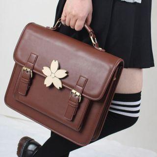 Cherry Blossom Faux-leather Satchel
