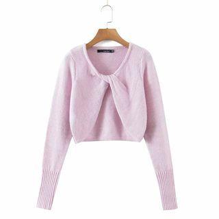 Twist Slit Knit Crop Top