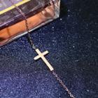 Rose Gold Plated Cross Pendant Necklace