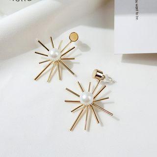 Faux Pearl Sun Drop Earring