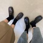 Square-toe Shirred Loafers