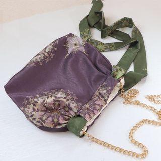 Floral Print Chain Mini Crossbody Pouch