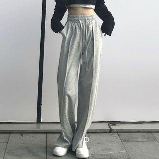 Long-sleeve Cutout Crop Top / Sweatpants