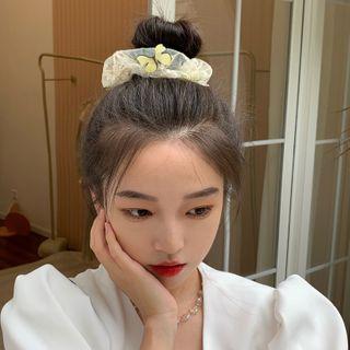 Embroidered Mesh Hair Tie