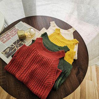 Halter Sleeveless Cable Knit Top