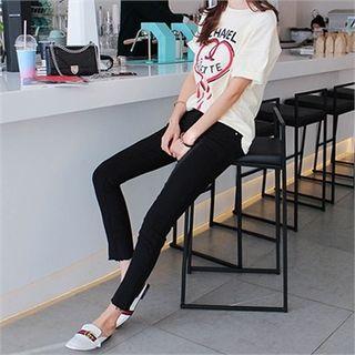 Hidden Band-waist Colored Skinny Pants
