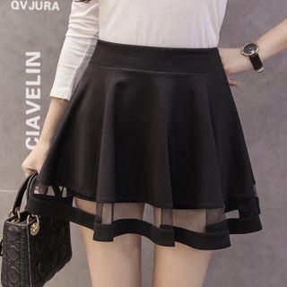 Mesh Overlay A-line Mini Skort