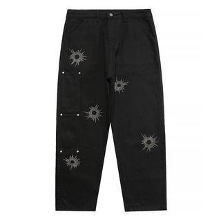 Rhinestone Straight Leg Jeans