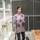 Round-neck Floral Print Pullover