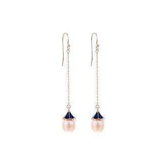 Sterling Silver Simple Fashion Tassel Purple Freshwater Pearl Earrings Silver - One Size