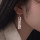 925 Sterling Silver Faux Crystal Dangle Earring 1 Pair - S925 Silver - Gold - One Size