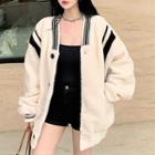 Faux Shearling Baseball Jacket