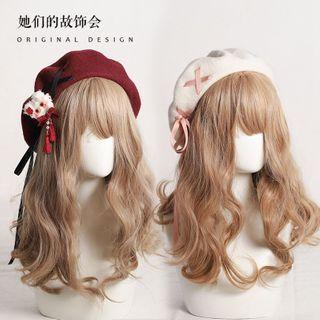 Ribbon Wool Beret Hat