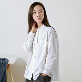 Peter Pan Collar Long-sleeve Shirt