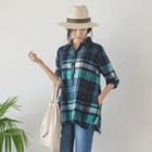 Half-placket Madras -plaid Shirt