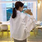 Lace-up Button Jacket White - One Size
