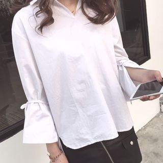 Ruffle 3/4-sleeve Blouse