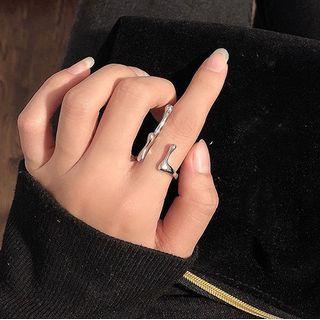 Droplet Open Ring 1 Pc - Silver - One Size