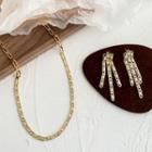 Alloy Necklace / Fringed Earring