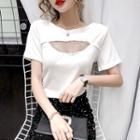 Short-sleeve Cut-out Top