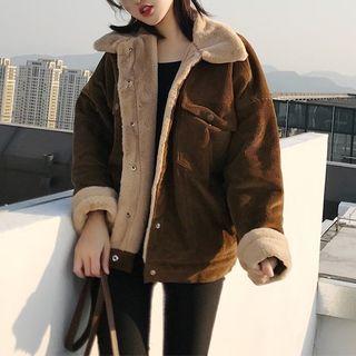 Fleece Lined Corduroy Button Jacket